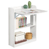 SoBuy FWT92-W Bureau Gaming Bureau avec Rangement Table Pliable d'Ordinateur Rabattable Table Gaming Desk Multifonctionnel avec Etagères de Rangement Blanc 64x58x82cm