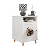 SoBuy HAT01-W Table d’Appoint, Bout de Canapé, Table de Chevet, Maison de Toilette pour Chat avec 1 Compartiment Ouvert et 1 Porte