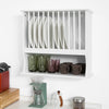 SoBuy KCR04-W Porte-Assiettes Murale d'assiettes Mural, avec 1 étagère | Prévente