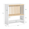 SoBuy KCR09-W Porte-Assiettes Murale Meuble de Rangement d'Assiettes Mural Etagère à Epices Etagere Murale pour Rangement Cuisine - avec 1 étagère supplémentaire et 7 Crochets, 64x24x71 cm