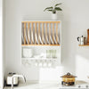 SoBuy KCR09-W Porte-Assiettes Murale Meuble de Rangement d'Assiettes Mural Etagère à Epices Etagere Murale pour Rangement Cuisine - avec 1 étagère supplémentaire et 7 Crochets, 64x24x71 cm