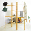 SoBuy KLS06-N Porte-serviettes sur Pied Portemanteau Pliant Paravent Séparateur Pièce Cloison 3 panneaux en pin massif