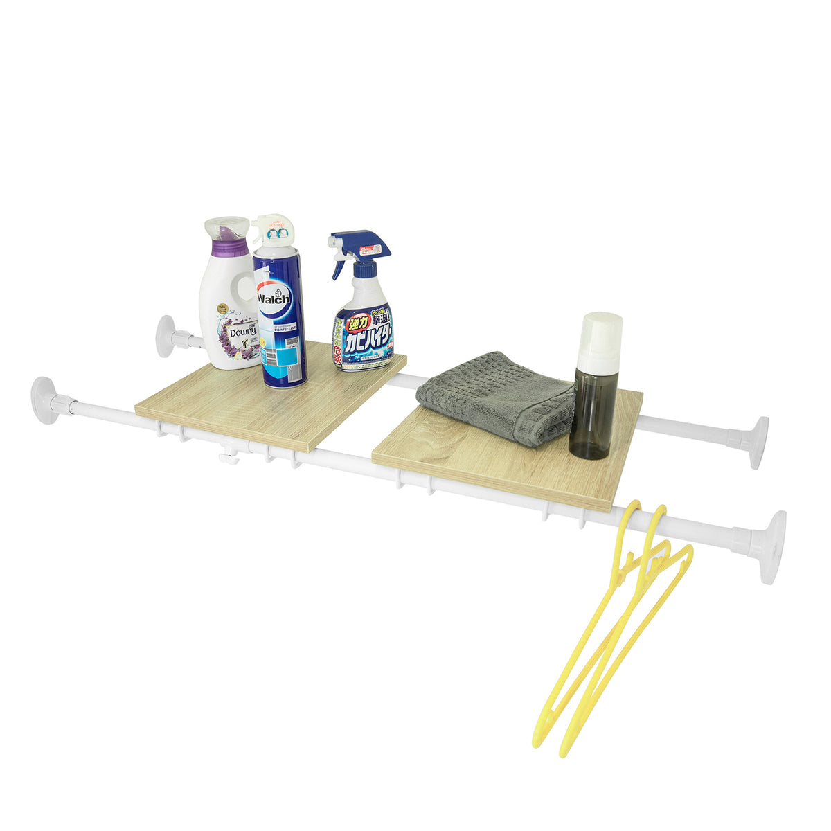 SoBuy KLS10-W Raft de Perete Plutitor Organizator Separatoare pentru Rafturi Raft Extensibil cu Tensiune Reglabilă