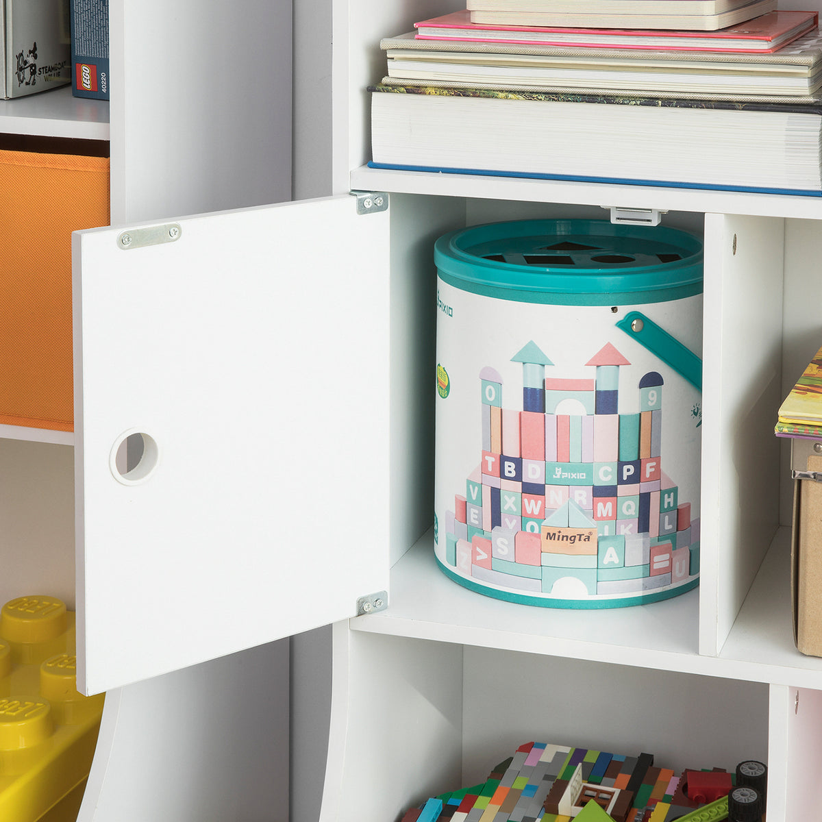 SoBuy KMB25-W Bibliotecă Dulap de Depozitare Cărți și Jucării Raft de Depozitare