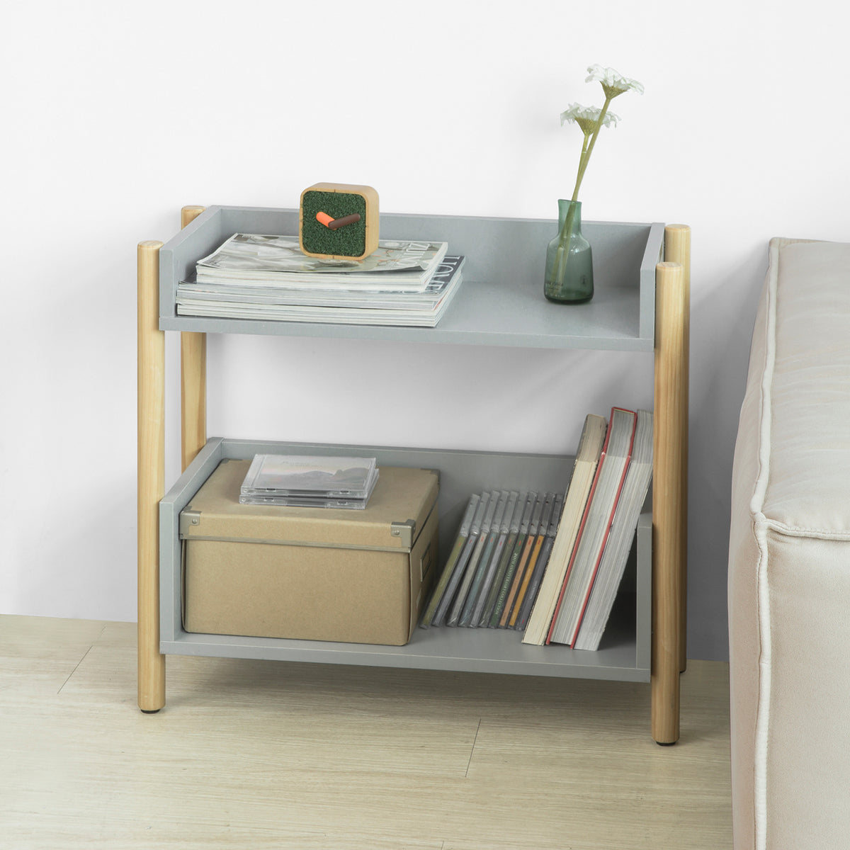 SoBuy KMB28-HG Bibliothèque pour Enfants à 2 Étages Étagère à Livres Enfants