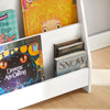 SoBuy KMB32-W Bibliotecă pentru Copii, Organizator Jucării Copii, Bibliotecă Cărți cu 4 Niveluri, Raft Cărți, Mobilier de Depozitare pentru Camera Copiilor, Birou, Living, Alb, 80x30x88 cm