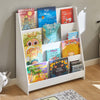 SoBuy KMB32-W Bibliotecă pentru Copii, Organizator Jucării Copii, Bibliotecă Cărți cu 4 Niveluri, Raft Cărți, Mobilier de Depozitare pentru Camera Copiilor, Birou, Living, Alb, 80x30x88 cm