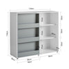 SoBuy KMB33-W Raft pentru copii Comodă pentru camera copiilor cu ușă glisantă Raft de jucării Bibliotecă Organizator de jucării Bufet, 119x39x116cm