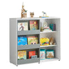 SoBuy KMB33-W Raft pentru copii Comodă pentru camera copiilor cu ușă glisantă Raft de jucării Bibliotecă Organizator de jucării Bufet, 119x39x116cm