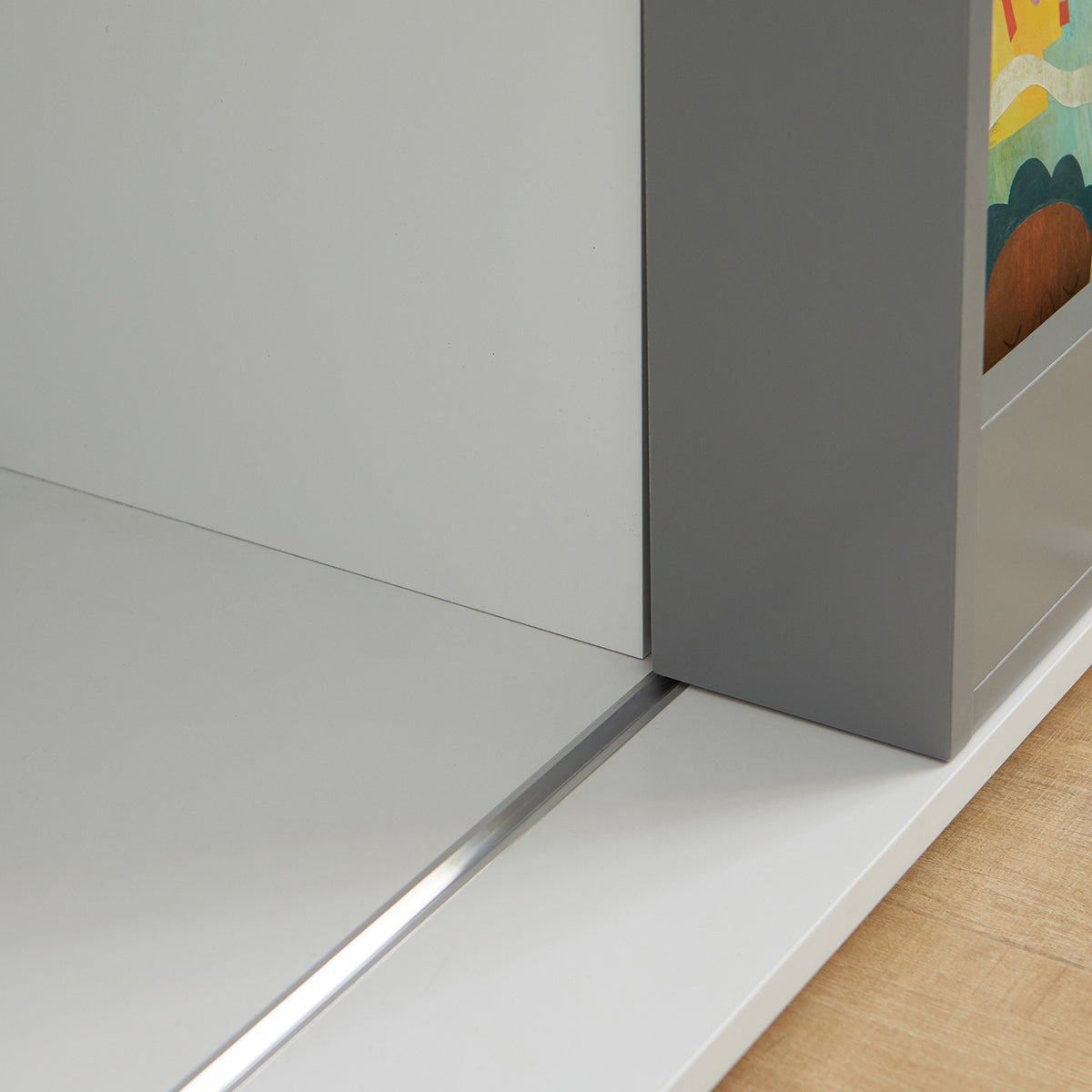 SoBuy KMB33-W Étagère pour Enfants Commode pour Chambre d'enfant avec Porte Coulissante Étagère à Jouets Bibliothèque Organisateur de Jouets Armoire Buffet, 119x39x116cm