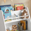SoBuy KMB34-W Bibliotecă Raft pentru Cărți Raft de Depozitare Jucării pentru Copii Suport pentru Reviste cu Compartimente de Depozitare și 3 Coșuri 63x28x80 cm