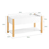 SoBuy KMB35-W Bibliotecă pentru Copii, Raft pentru Cărți, Raft de Depozitare pentru Cărți și Jucării, Mobilier de Depozitare, Organizator Multifuncțional de Jucării și Cărți cu 2 Polițe, L85xP42xH45 cm