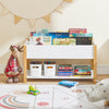 SoBuy KMB35-W Bibliotecă pentru Copii, Raft pentru Cărți, Raft de Depozitare pentru Cărți și Jucării, Mobilier de Depozitare, Organizator Multifuncțional de Jucării și Cărți cu 2 Polițe, L85xP42xH45 cm