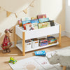 SoBuy KMB35-W Bibliotecă pentru Copii, Raft pentru Cărți, Raft de Depozitare pentru Cărți și Jucării, Mobilier de Depozitare, Organizator Multifuncțional de Jucării și Cărți cu 2 Polițe, L85xP42xH45 cm