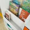 SoBuy KMB37-W Raft pentru cărți și jucării, pentru copii, bibliotecă cu 2 coșuri