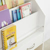 SoBuy KMB39-W Bibliotecă pentru Copii, Raft pentru Cărți, Raft de Depozitare pentru Cărți și Jucării cu 2 Sertare