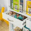 SoBuy KMB39-W Bibliotecă pentru Copii, Raft pentru Cărți, Raft de Depozitare pentru Cărți și Jucării cu 2 Sertare