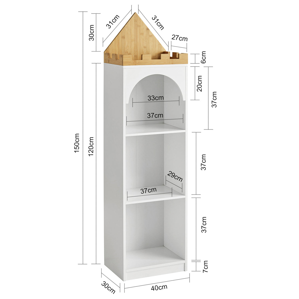SoBuy KMB42-W Bibliothèque Étagère de Rangement pour Livres et Jouets Enfant Étagère à Livres, Multifonctionnel