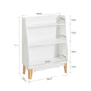 SoBuy KMB47-W Bibliotecă Raft pentru cărți Raft de depozitare pentru cărți și jucării copii, Suport reviste cu 3 rafturi, 60x25x80 cm