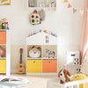 SoBuy KMB49-W Dulap de depozitare pentru cărți și jucării pentru copii, Mini bibliotecă în formă de căsuță