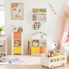 SoBuy KMB49-W Dulap de depozitare pentru cărți și jucării pentru copii, Mini bibliotecă în formă de căsuță
