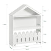 SoBuy Raft pentru copii, raft de depozitare, bibliotecă cu roți, organizator pentru jucării pentru copii 91x30 x114cm KMB52-W