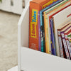 SoBuy KMB53-W Raft de Depozitare Mobil, Bibliotecă pentru Copii, Raft de Cărți, Dulap de Jucării cu 1 Raft, 2 Coșuri și 4 Roți | Pre-vânzare