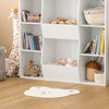 SoBuy Raft pentru bibliotecă pentru copii cu 8 compartimente deschise raft pentru jucărie alb 106x30 x104cm KMB55-W