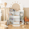 SoBuy Raft pentru bibliotecă pentru copii cu 8 compartimente deschise raft pentru jucărie alb 106x30 x104cm KMB55-W