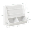 SoBuy KMB56-W Bibliotecă pentru copii Raft depozitare jucării pentru copii Raft de cărți, Rafturi cu 2 înălțimi, 2 Compartimente