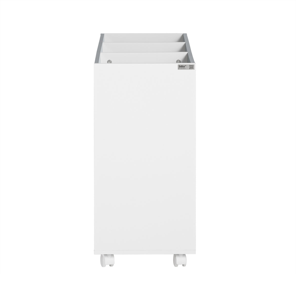 SoBuy KMB61-HG Étagère pour Enfants avec 3 Compartiments et 3 Boîtes en Tissu Amovible, Étagère pour Chambre d'enfant avec roulettes