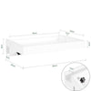 SoBuy NKD01-W Etajeră de pat detașabilă cu crestături pentru cabluri - Tavă din bambus pentru cărți, smartphone-uri și ochelari - Potrivită pentru cadre de pat de 1-3cm 36x25x9cm Alb