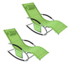 SoBuy 2 x Garden Charchchair Banking Banking cu tetiera și buzunarul verde OGS28-Grx2
