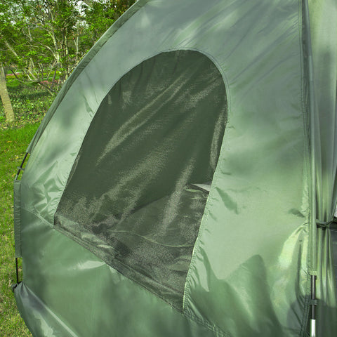 SoBuy Curta de camping pentru camping pentru bancă pliabilă cu saltea și 1 geantă de dormit maxim 180 kg verde 193x145x188cm OGS32-L-GR