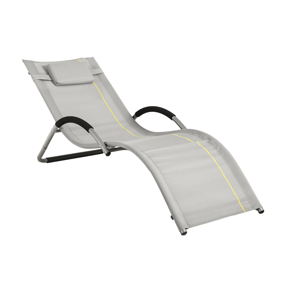SoBuy OGS38-HG Chaise Longue Transat de Jardin Bascule avec Appui-tête