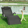SoBuy OGS38-SCH Chaise Longue Transat de Jardin Bascule avec Appui-tête