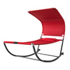 SoBuy Cot de grădină cu roți Rocking Atoptomă de punte Scaun Single Pat Max Max. 200 Kg L97*P207 CM RED OGS44-R