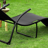 SoBuy Garden Charden Charchair Paturi pliante Tetiere detașabile 173x54x69cm Capacitate Neagră 150 kg OGS45-SH