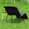 SoBuy Garden Charden Charchair Paturi pliante Tetiere detașabile 173x54x69cm Capacitate Neagră 150 kg OGS45-SH