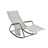 SoBuy OGS47-HG Fotoliu balansoar pentru adulți, Șezlong, Balansoar ergonomic de relaxare cu buzunar lateral