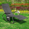 SoBuy OGS47-MS Fotoliu balansoar pentru adulți, Șezlong, Balansoar ergonomic pentru relaxare cu buzunar lateral