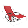SoBuy OGS47-R Fotoliu balansoar pentru adulți, Șezlong, Balansoar ergonomic de relaxare cu buzunar lateral