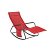 SoBuy OGS47-R Fotoliu balansoar pentru adulți, Șezlong, Balansoar ergonomic de relaxare cu buzunar lateral