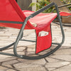 SoBuy OGS47-R Fotoliu balansoar pentru adulți, Șezlong, Balansoar ergonomic de relaxare cu buzunar lateral