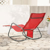 SoBuy OGS47-R Fotoliu balansoar pentru adulți, Șezlong, Balansoar ergonomic de relaxare cu buzunar lateral