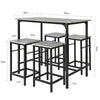 SoBuy OGT11-HG Set de masă de bar pentru sufragerie cu 4 scaune de bar