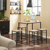 SoBuy OGT11-N Set 1 Masă + 4 Scaune de Bar Set Masă de Bar Bistro