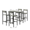 SoBuy Set de 5 bucăți de masă cu 4 scaune înalte, set de mobilier cu balcon, OGT14-HG