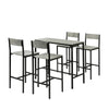 SoBuy OGT14-HG Set Masă Înaltă + 4 Scaune de Bar Set Masă de Bar + 4 Scaune de Bar cu Suport pentru Picioare