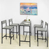 SoBuy Set de 5 bucăți de masă cu 4 scaune înalte, set de mobilier cu balcon, OGT14-HG